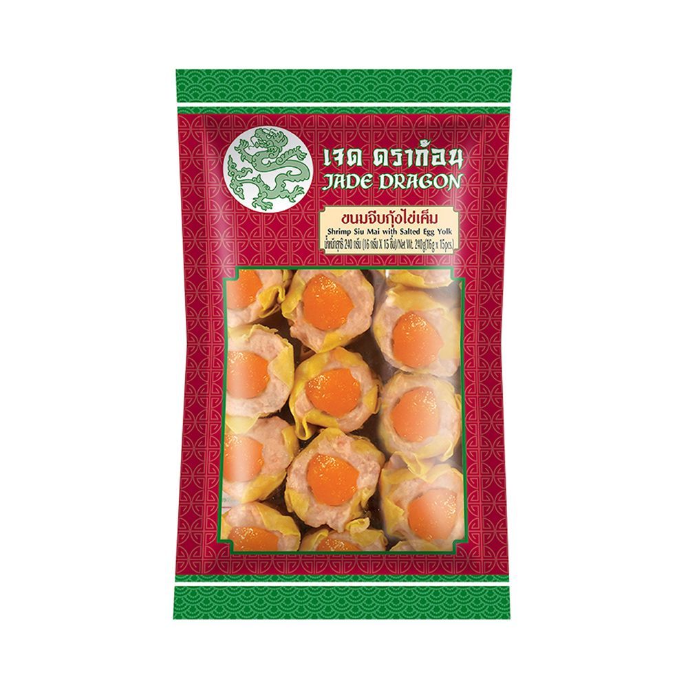 [สินค้าส่งด่วน] เจด ดราก้อน ขนมจีบกุ้งไข่เค็มแช่แข็ง 240 กรัม JADE DRAGON SHRIMP SIU MAI EGGYOLK FROZEN 240 G