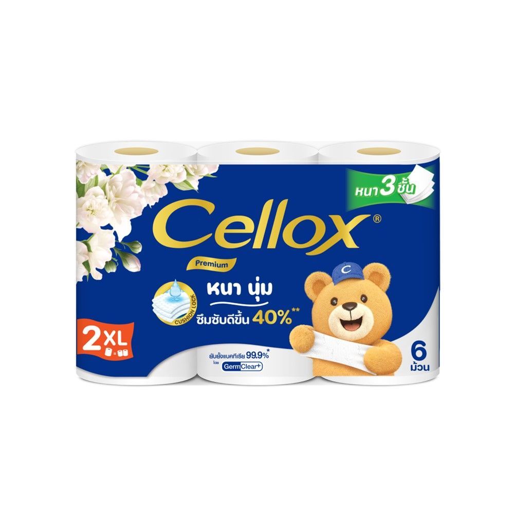 [สินค้าส่งด่วน] เซลล็อกซ์ พรีเมียม ดับเบิ้ลโรล 6 ม้วน CELLOX PURIFY PREMIUM DOUBLE ROLL 6R