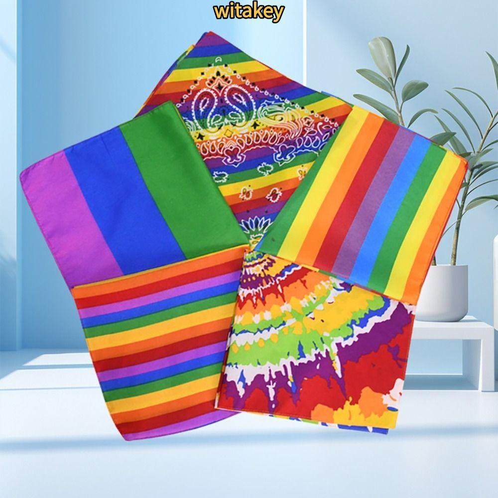 WITA ผ้าโพกหัว คาดหัว ผ้าเช็ดหน้า สีรุ้ง สายรุ้ง LGBT Pride Rainbow Bandana Handkerchief Scarf