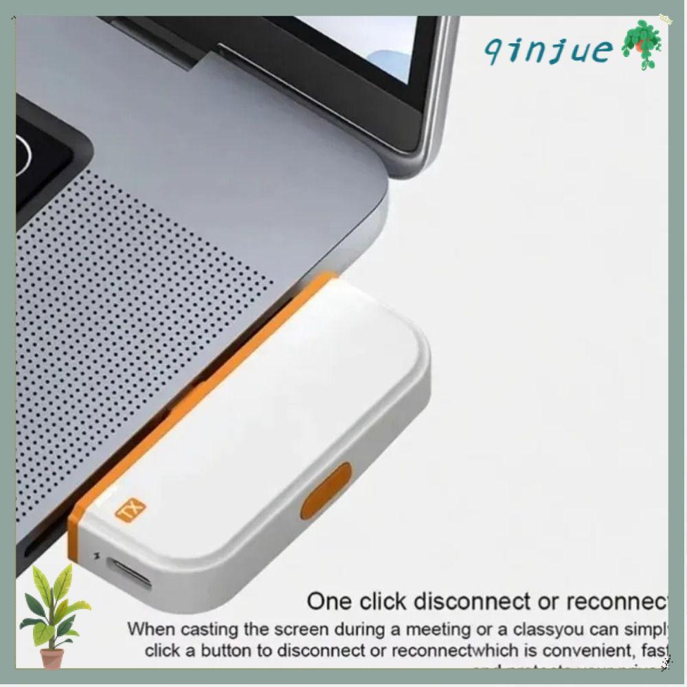 QINJUE ตัวรับสัญญาณ HDMI ไร้สาย, เครื่องส่งสัญญาณ HDMI ไร้สาย Mirroring ต่ํา, Plug & Play 1080P/60Hz