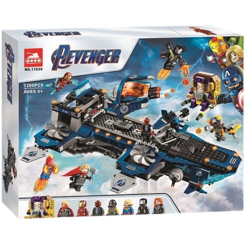 ใช้งานร่วมกับ Lego Superheroes Avengers 76153 Sky เรือบรรทุกเครื่องบินประกอบอาคารบล็อกของเล่น 11559#