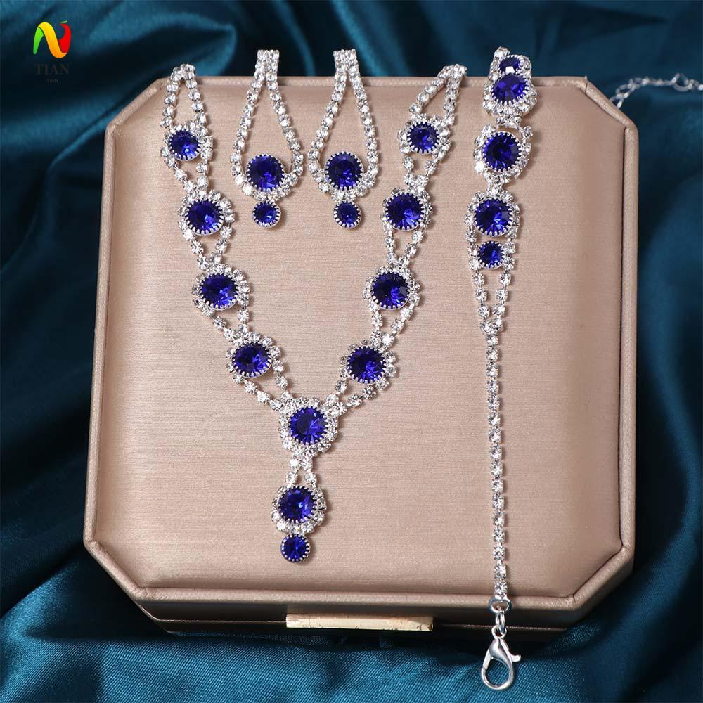 ต่างหู INQUIRY IMPACT, Shining ประณีต Rhinestone ชุดเครื่องประดับ, Marida Luxury สร้อยข้อมือสร้อยคอผ