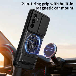 เหมาะสําหรับ Samsung Galaxy A57 A17 A06 A26 A55 A56 5G เคสโทรศัพท์แม่เหล็กที่แข็งแกร่งพร้อมเชือกเส้นเล็ก 360° ที่วางขาตั้งแหวน รถ เมานต์ กล้องป้องกันกันกระแทกฝาครอบป้องกัน
