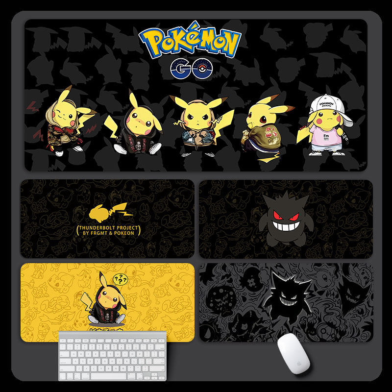 Pikachu Mouse Pad ขนาดใหญ่ Gengar เกมเล่นเกมแล็ปท็อปแป้นพิมพ์ Pad Desk Pad Desk Pad