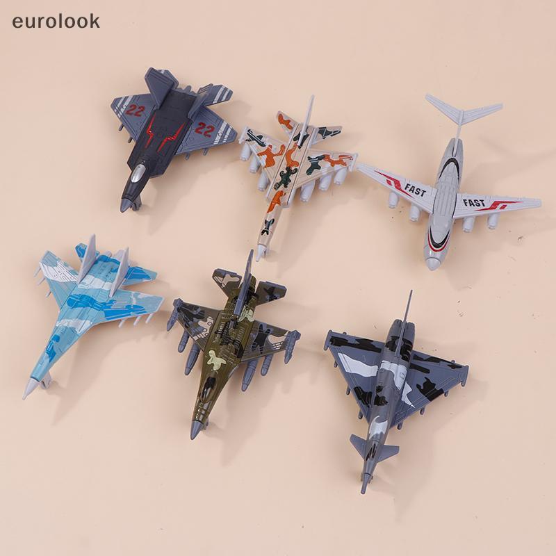 [EUL] Fighter รุ่น 6 ชิ้นเครื่องบินชุด MINI เครื่องบินโลหะผสมของเล่นคอลเลกชัน Warplane ตกแต่งสําหรับเด็กของขวัญเด็ก TH