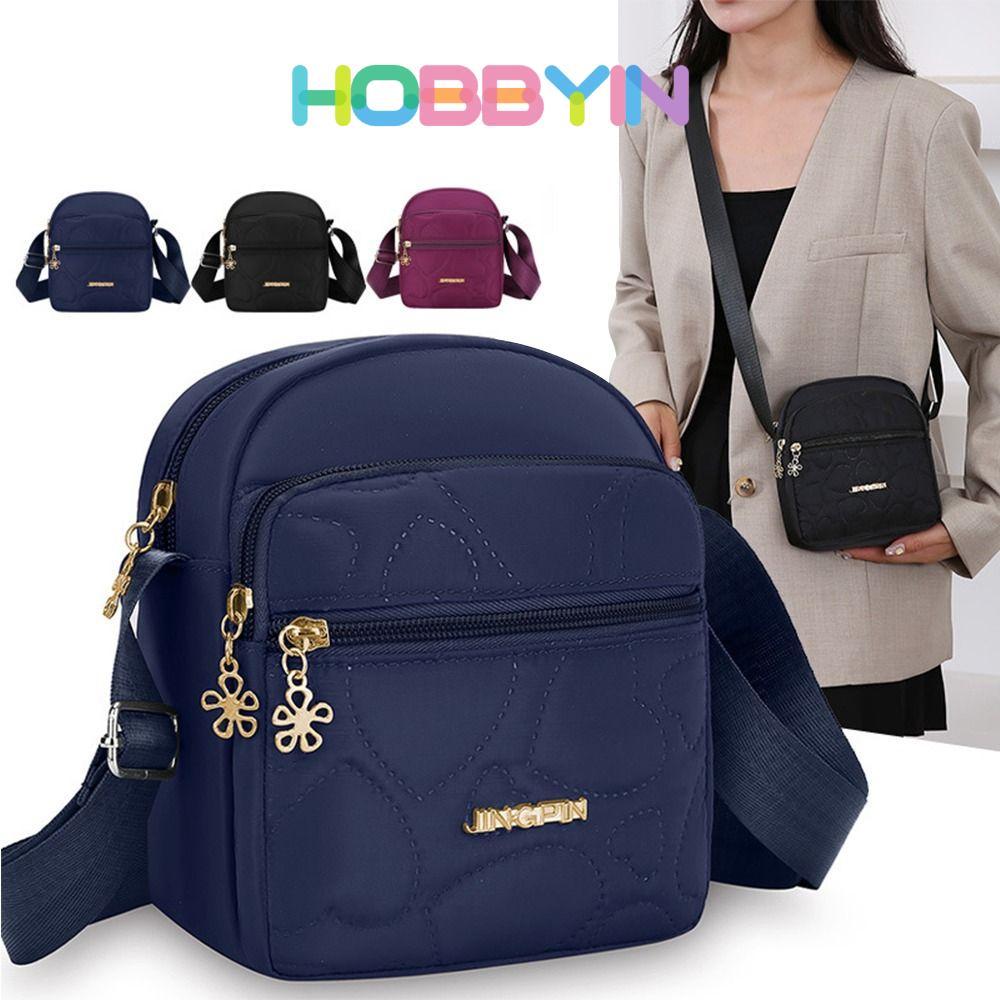 HOBBYIN Messengers Bag,Crossbody Multi-Channel Small Square Bags, Multifunctional Nylon Shoulder Bag