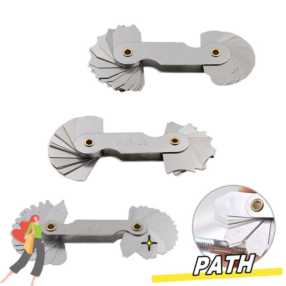 PATH 16 ชิ้น/เซ็ต Radius Gauge Arc เครื่องมือวัดวัด Gage Radius Fillet Gauge ตัวอย่าง R Gauge