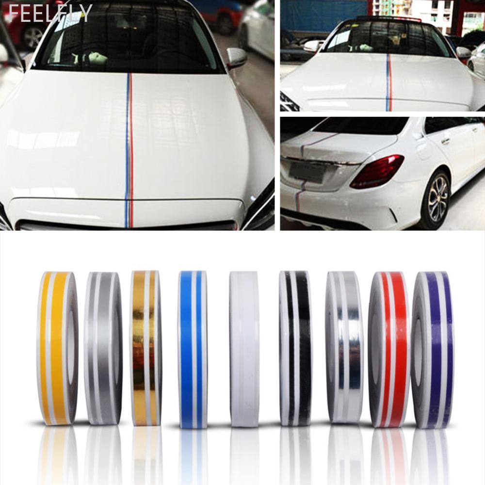 FEELFLY 9.8m x 12 มม.รถDecal Striping Pin Stripe Steamline Double Lineเทปไวนิลสติกเกอร์J6K4