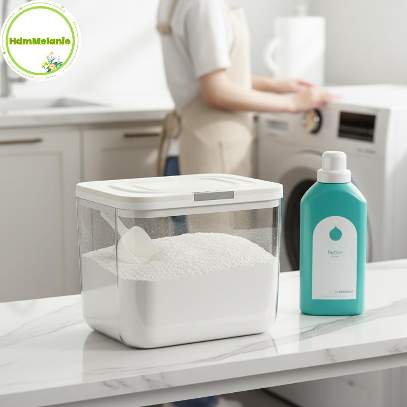 HDMM Laundry Pod Holder พร้อมฝาปิดปิดผนึกอัตโนมัติอัพเกรดกล่องเก็บผงซักฟอกสําหรับห้องน้ําห้องซักรีดองค์กร TH