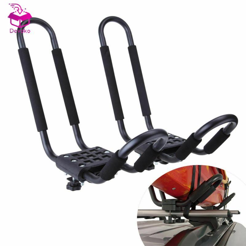 [chiwanji2mf] Kayak Roof Rack Iron J Bar Carrier Holder สีดําประสิทธิภาพสูงขนส่งยานพาหนะสําหรับผจญภั
