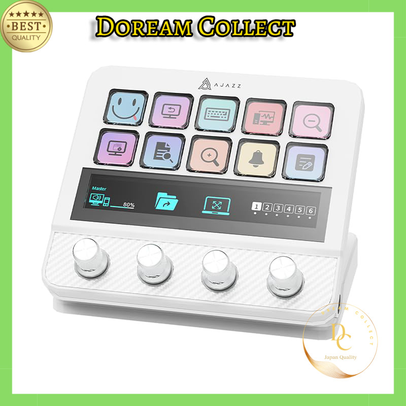 AJAZZ AKP05 Pro Customizable Stream Controller with RGB Lighting and Vibration Feedback for Creative