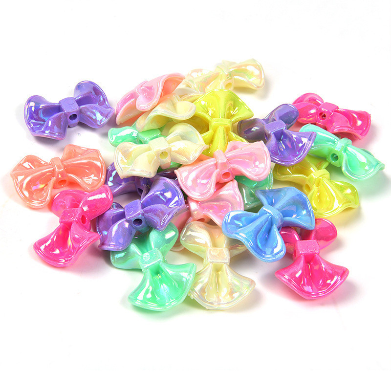 CANDY ACRYLIC BOW BEADS WITH HOLE / CRAFT / ART / ACCESSORIES
