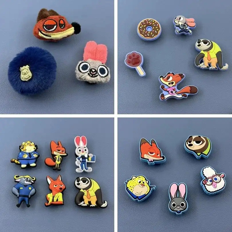 เสน่ห์รองเท้า Zoot-pia DIY ไม่ซ้ําใคร อุปกรณ์ตกแต่งรองเท้า หัวเข็มขัดรองเท้า