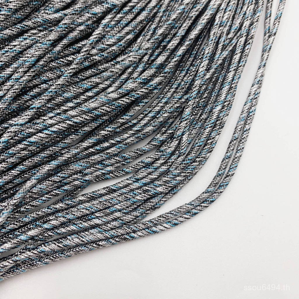 เชือก Wenwan ทําลวดที่มีสีสัน Twill Qi สร้อยคอเชือกเชือก 2.5mmdiy สร้อยข้อมือรอบถักจี้เชือก ZIR0