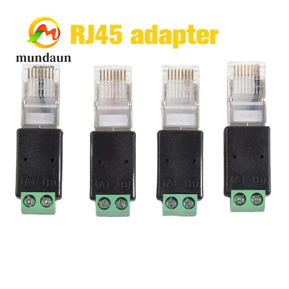 MUNDAUN RJ45 Terminal Adapter, RJ45 ชาย 2PIN Terminal RJ45 ถึง RS485 Converter, Splitter Adapter RJ4