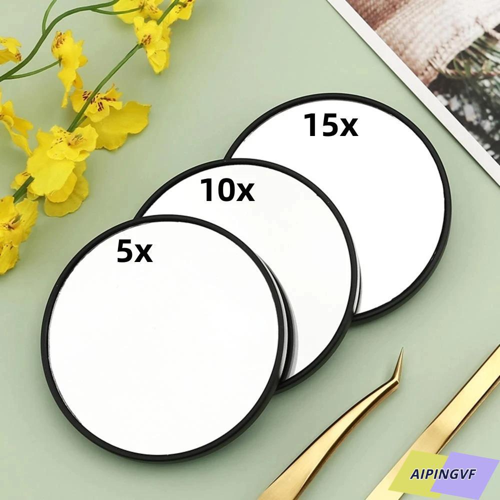 AIPINGVF กระจกแต่งหน้า, 5x/10x/15x พร้อมกระจกขยายถ้วยดูด, กระจกขยายสิวหัวดําทรงกลม
