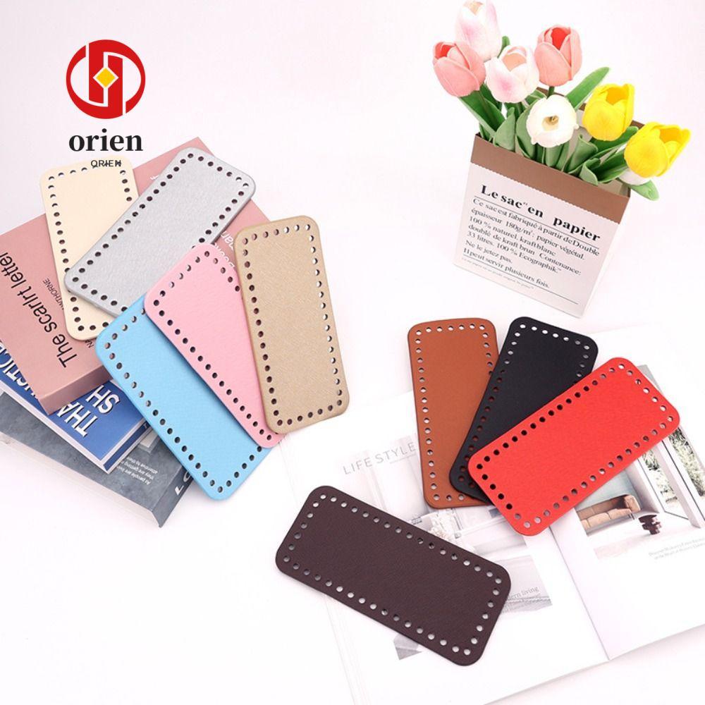ORIEN ก้นกระเป๋ายาว, หนัง PU ทนต่อการสึกหรอโครเชต์กระเป๋าด้านล่าง, DIY สี่เหลี่ยมผืนผ้าทํากระเป๋ากระเป๋ากระเป๋ามีรูถักฐานกระเป๋าสําหรับผู้หญิง