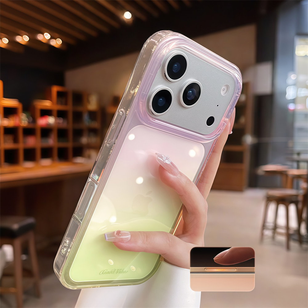 เคสโทรศัพท์โปร่งใสไล่ระดับแฟชั่นสําหรับ iPhone 17 Pro Max 16 15 pro max ป้องกันเลนส์ป้องกันการตก เคสแข็งฝาครอบป้องกันโทรศัพท์