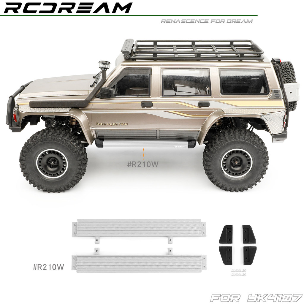 3D การพิมพ์จําลองแถบด้านข้างสําหรับ 1/10 YK4107 RC Crawler รถ
