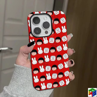 Cherry Maruko สําหรับ Samsung A16/A17/A06/A07/A25/A26/A36/A37/A54/A55/A56/A57 2-in-1 การ์ตูน Niche Hard Case