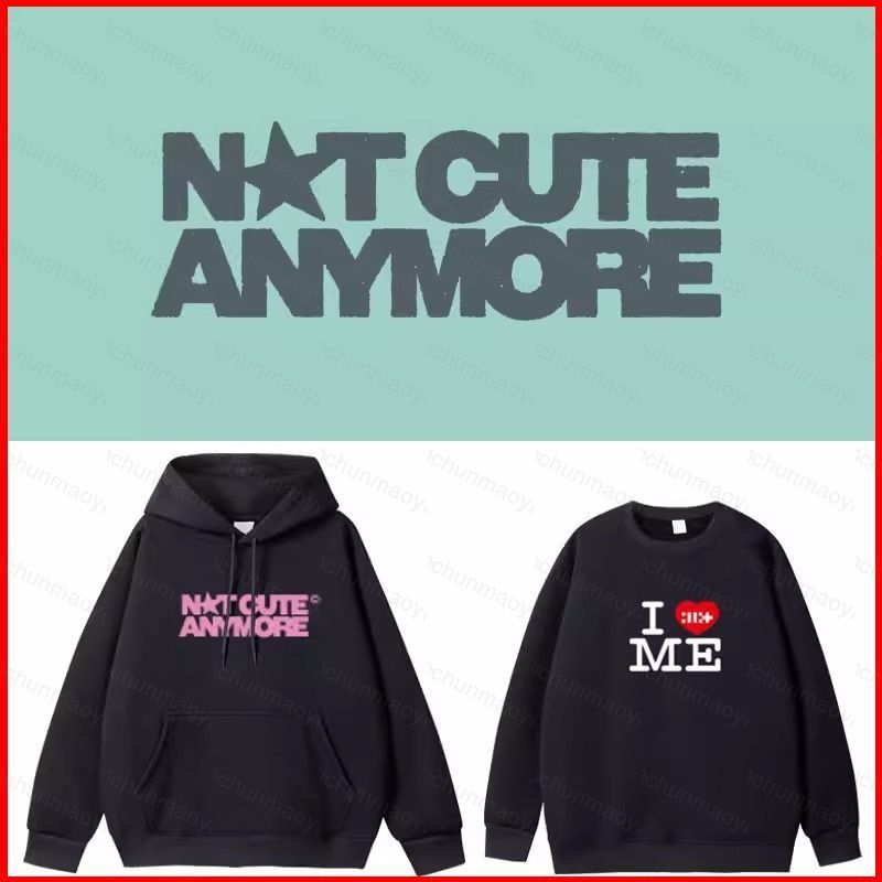 DC2 ILLIT ไม่น่ารัก Anymore YUNAH MINJU Hoodie KPOP เสื้อกันหนาว Unisex แขนยาว