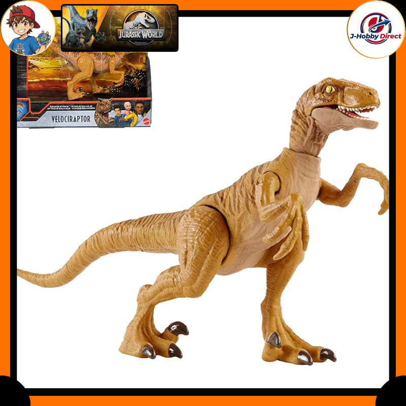 Mattel Jurassic World Real Mini Action Figure – Velociraptor (Assorted Action Poses: Attack, Jump, S