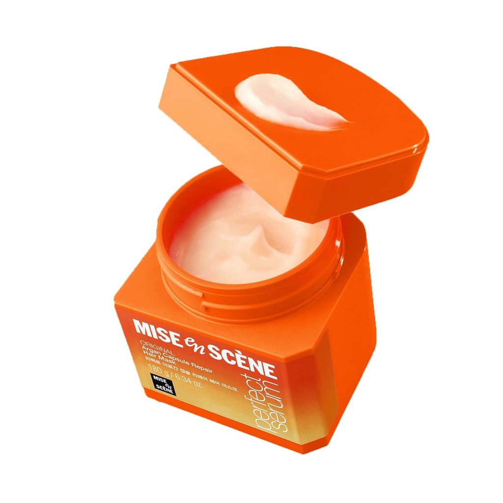 Mise En Scene Argan Oil Repair Hair Masks - มาส์กผมโปรตีน Argan Capsule สําหรับผมเสีย | ปรับสภาพผมล้