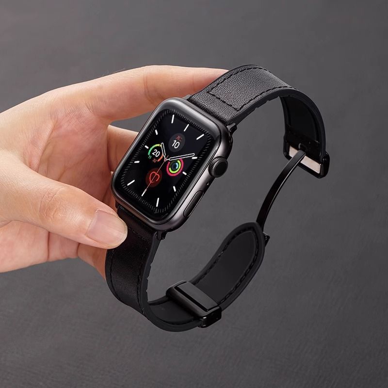 เหมาะสําหรับ TicWatch Pro Leather Magnetic Buckle Ticwatch Retro GTX Adjustable GTH Business Strap