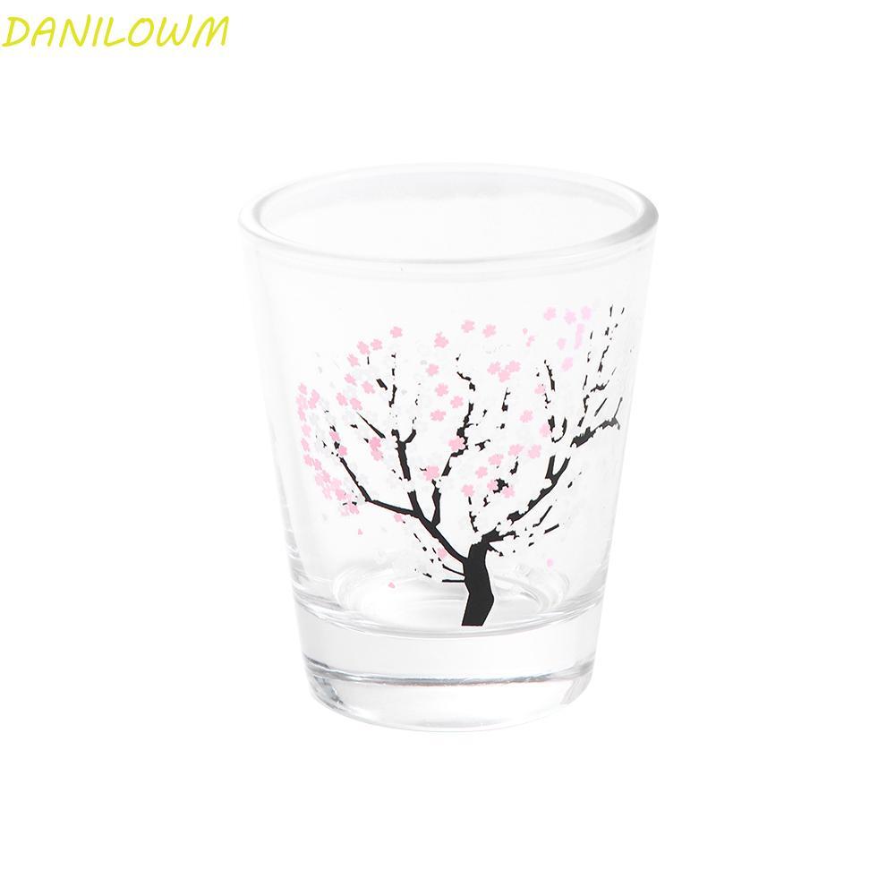 DANILOWM Glass Liquor Temperature Sensing Small 2oz Sakura Cup