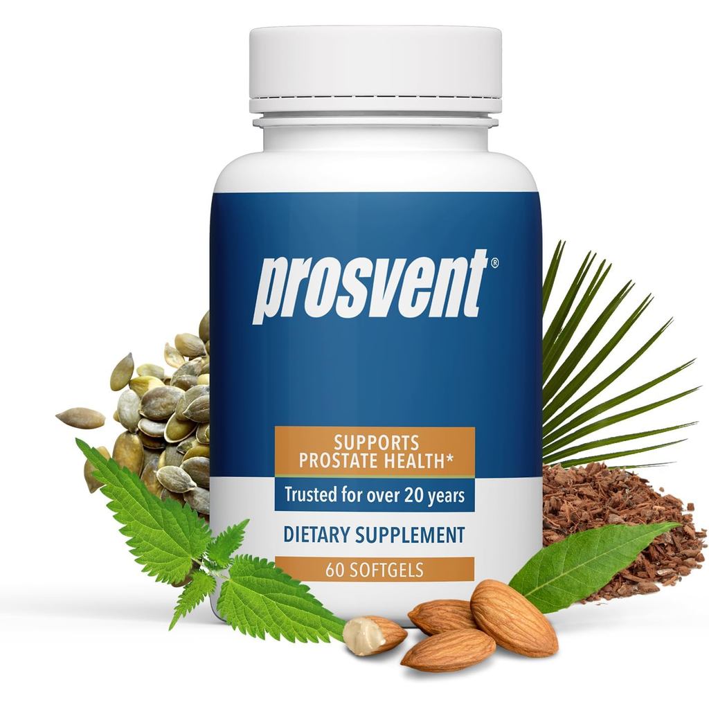 Prosvent Advanced Mens Prostate Support อาหารเสริมธรรมชาติ, ประกอบด้วยปาล์ม, วิตามินดีและสังกะสี, บร