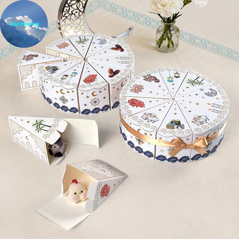 Warmwing 10 ชิ้นสามเหลี่ยมเค้กรูปกระดาษของขวัญกล่องคุกกี้ Candy Baby Shower Favors Treat เด็กวันเกิดขนมหวาน Paaging กล่อง TH