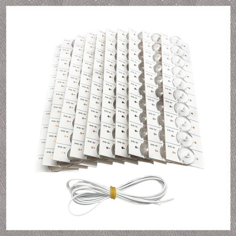 [ULZR] ลูกปัดหลอดไฟ LED สําหรับ 3V 50/100 ชิ้นพร้อมเลนส์กรองแสงสําหรับ 32-65In TV Backlight Repair แ