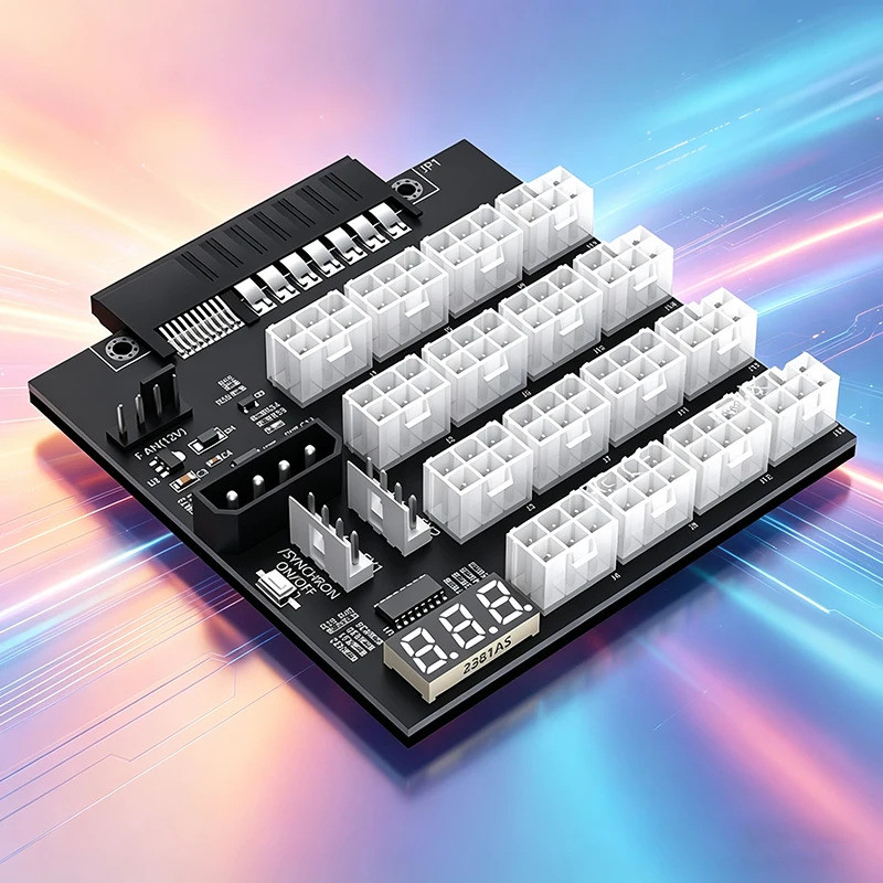 16 พอร์ต ATX 12V PCIE 6PIN แหล่งจ่ายไฟ Breakout Board อะแดปเตอร์ Synchronization สําหรับ HP 500W 800