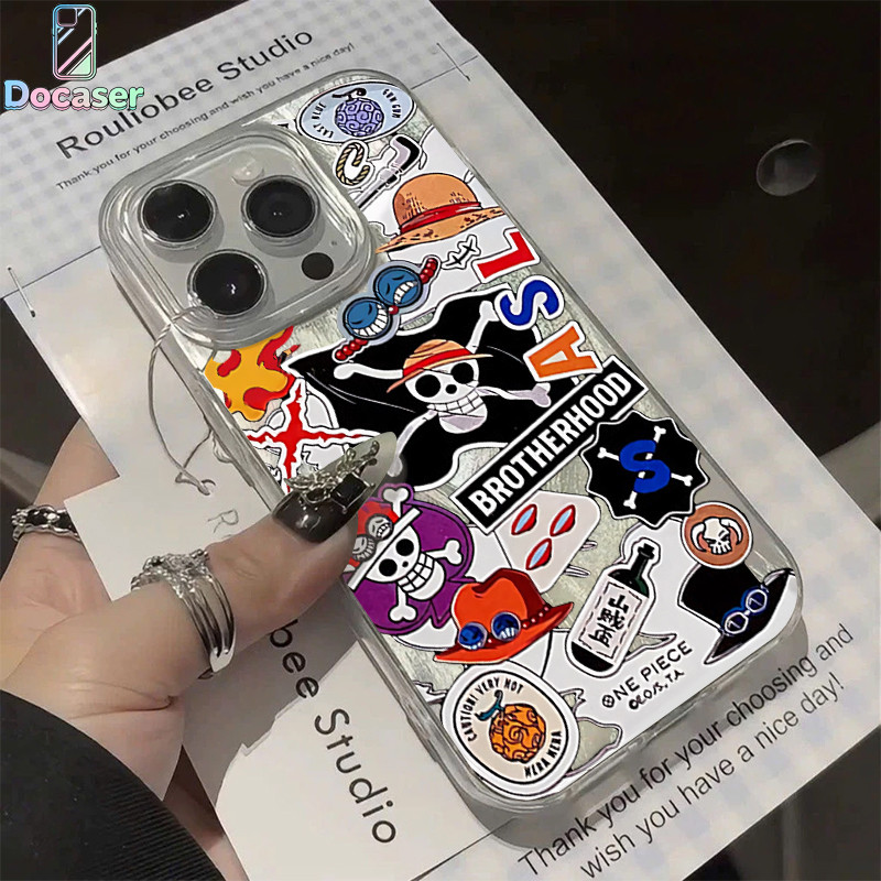 เคสไอโฟน สำหรับ iPhone 17 16 15 Pro Max 11 12 13 14 Pro Max X XR XS Max 7Plus 8Plus ธงโจรสลัดวันพีซ สำหรับผ้าสีไอศรี ราคา ถูกที่สุด ดีลบีเคเค