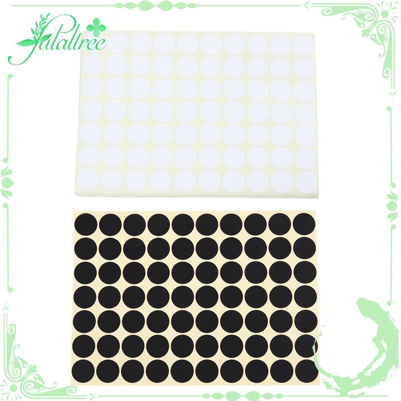 fulaltree2 Set 19Mm Circles Round Code Stickers Self Adhesive Sticky Labels Black & White