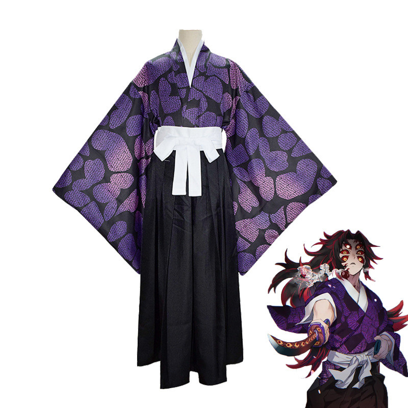 [เด็ก cos เสื้อผ้าหญิง] Demon Slayer cos สิบสองปีศาจ Moon Winding One Black Death Mou co เสื้อผ้าอะน