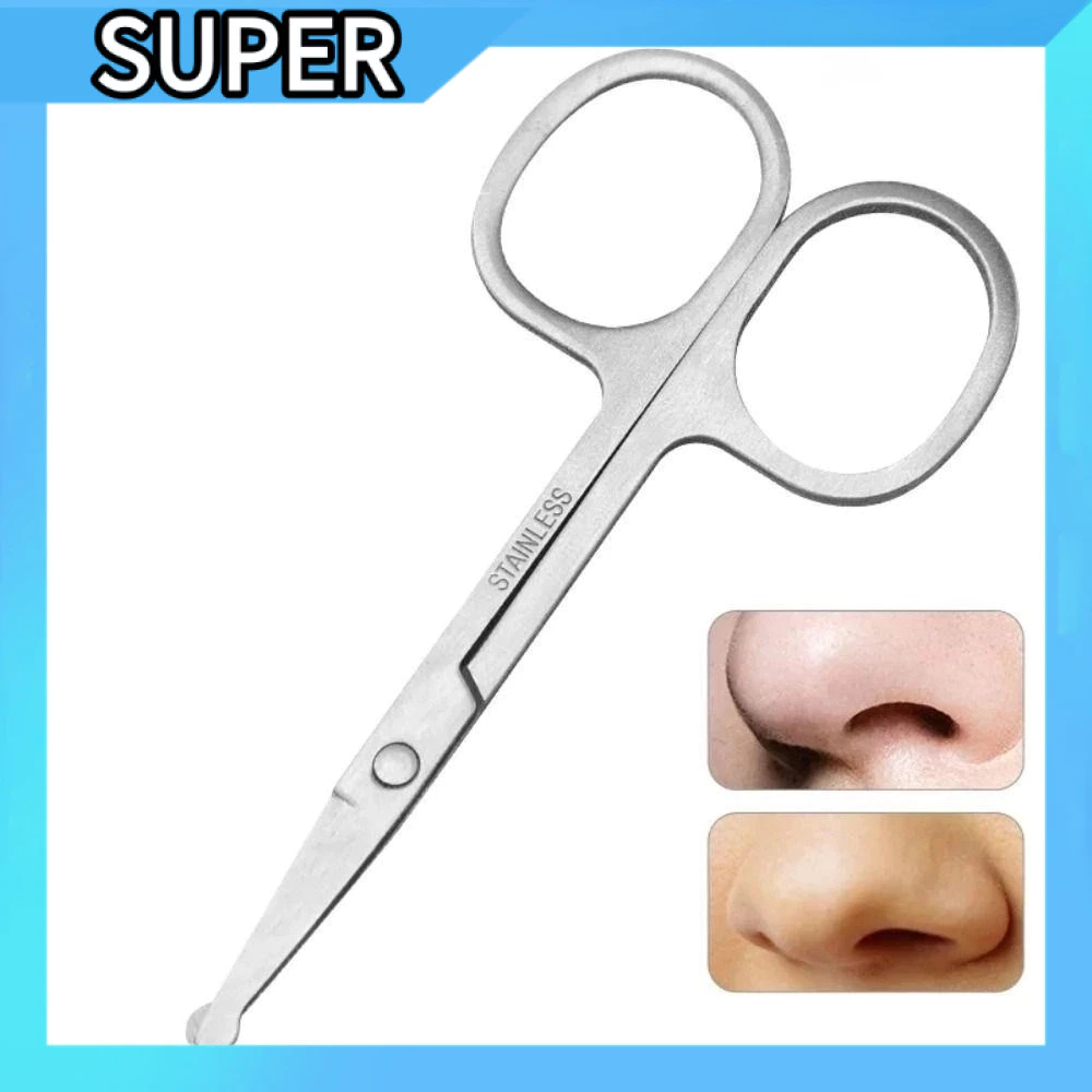 ✂️กรรไกรจมูกสแตนเลส STAINLESS 🔪 ปลายโค้งสำหรับตัดขนจมูก 🧼 ทำความสะอาดง่าย ไม่เป็นสนิม ✨ CXT011
