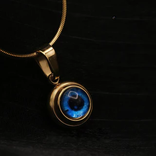🚚【จัดส่งจากกรุงเทพฯ】🚚Evil Eye Necklace สร้อยคอเหล็กไททาเนียม การออกแบบตานางฟ้า ชุบทอง โซ่กระดูกไหปลาร้าประณีต ทนทานและไม่ซีดจาง อเมริกันยุโรป