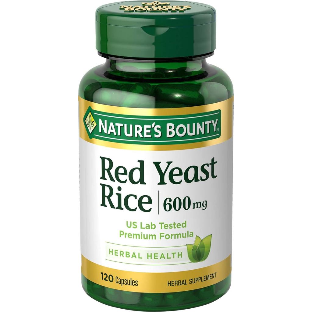 Bounty Red Koji Rice Balls และผลิตภัณฑ์เสริมอาหารสมุนไพร วัตถุเจือปน 600mg 120 แคปซูล 9BZR