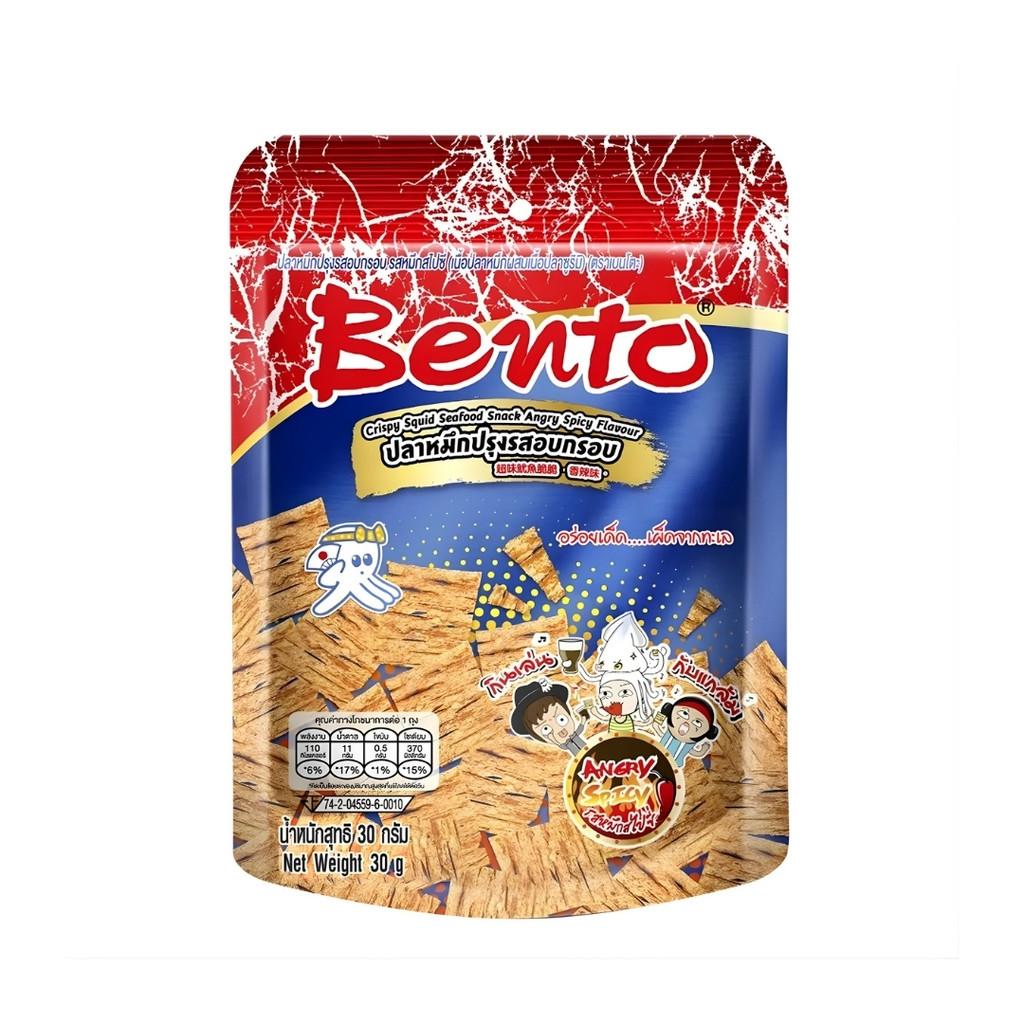 เบนโตะ หมึกกรอบ (Bento Crispy Squid Angry Spicy 30g.)
