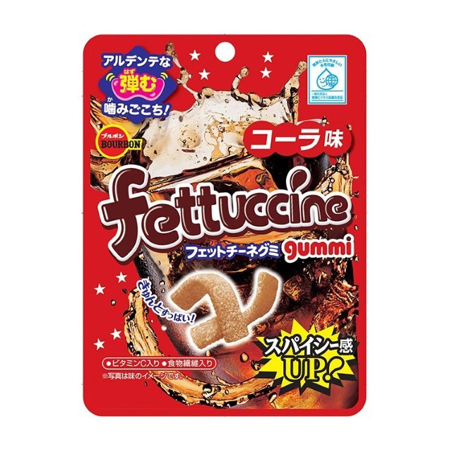 เบอร์บอน วุ้นโคล่า(Bourbon Fettuccine Gummi Cola Aji 50g.)