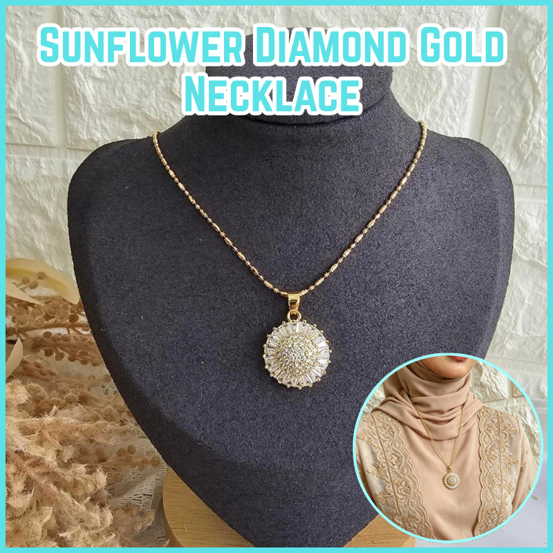 สร้อยคอกันน้ําดีไซน์ดอกไม้ซัน K18 BUNGA Mataahari Design 18K Rantai
