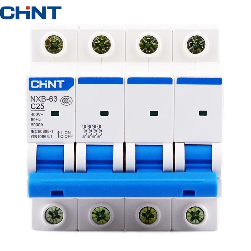 CHNT CHINT NXB-63 4P AC 230/400V Miniature Circuit Breaker C 6 10 16 20 25 32 40 63A Overload Protec