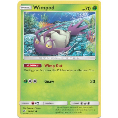 [การ์ดโปเกมอน TCG] Wimpod - 16/147 - ทั่วไป