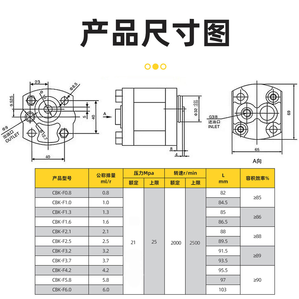 B.Gear Pump CBK-F2.1 Lift F1.6 ไฮดรอลิก F3.2 ปั๊มน้ํามัน F4.8/F6.8/F7 ขนาดเล็ก F8.0 Mini CLCY