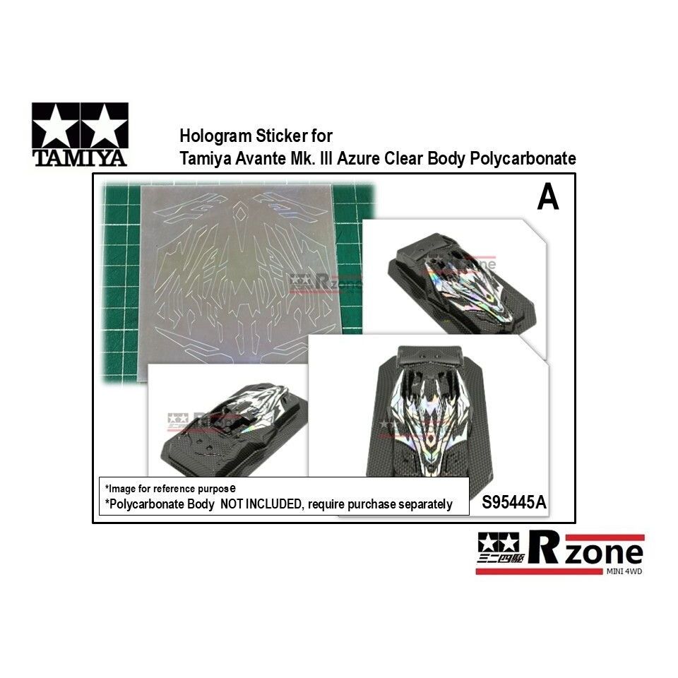 สติ๊กเกอร์โฮโลแกรมสําหรับ Tamiya Avante Mk. lll Azure Clear Body Polyคาร์บอเนต - 95445 - A