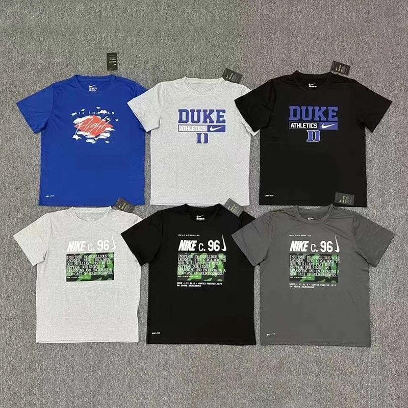 Nike nike NCAA Duke University เสื้อยืดแขนสั้นรอบคออเมริกันชุดยิง Quick-Drying ชุดฝึกซ้อมบาสเก็ตบอลฟ