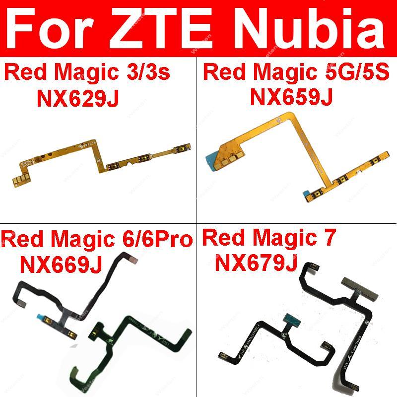 JDT 1PCS ปุ่มปรับระดับเสียง Flex สําหรับ ZTE Nubia Red Magic 3 3S NX629J 5G 5S NX659J 6 6Pro 6S Pro 