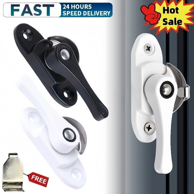 1 ชิ้น Universal Center Lock/Crescent Lock สําหรับหน้าต่างบานเลื่อนอลูมิเนียมพร้อมตะขอสําหรับความปลอ