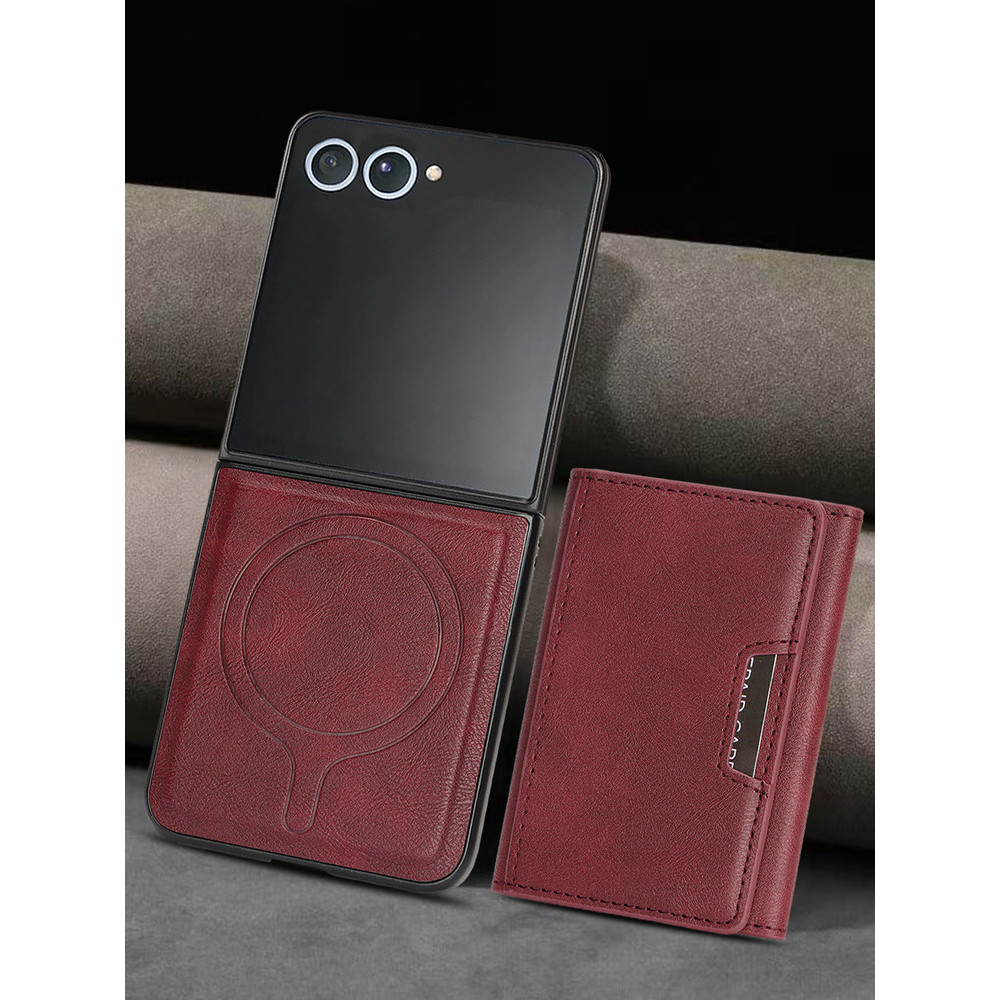 magsafe card magnetic wallet เหมาะสําหรับ Samsung Z Flip7 เคสโทรศัพท์แบบพับได้ผู้ถือบัตรแม่เหล็ก Hig